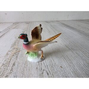 Vintage ceramic pheasant bird mini statue figurine decor